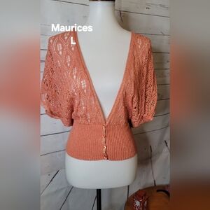 Maurices Orange Knit Sweater Top